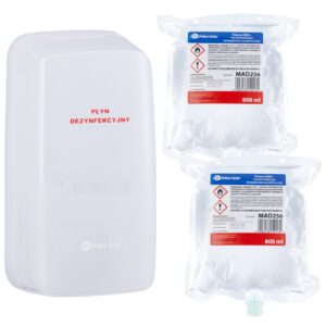 Automatyczny bezdotykowy dozownik płynu dezynfekcyjnego MERIDA HARMONY AUTOMATIC i 2 wkłady z płynem MERIDA POLANA DDR+