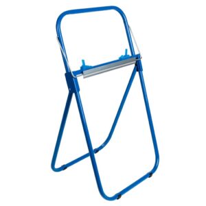 Stojak na przemysłowe czyściwa w rolach, metalowy, niebieski