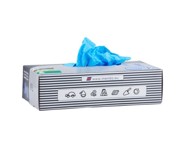 Rękawice winylowo - nitrylowe, niebieskie, rozmiar S, opakowanie 100 szt. Rękawice winylowo - nitrylowe, niebieskie, rozmiar S, opakowanie 100 szt.