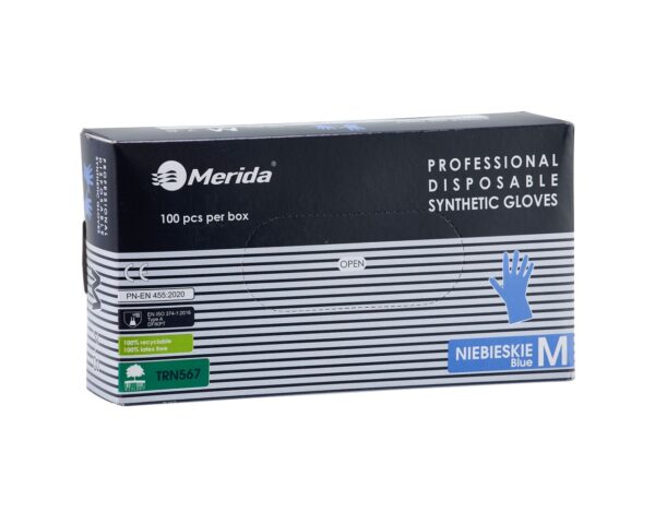 Rękawice winylowo - nitrylowe, niebieskie, rozmiar M, opakowanie 100 szt. Rękawice winylowo - nitrylowe, niebieskie, rozmiar M, opakowanie 100 szt.