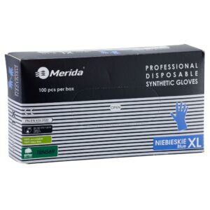 Rękawice winylowo - nitrylowe, niebieskie, rozmiar XL, opakowanie 100 szt.