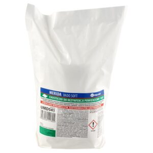 Chusteczki nasączone do dezynfekcji rąk i powierzchni MERIDA VADO SOFT, bezalkoholowe, wkład uzupełniający do tuby, 15 m, 100 listków