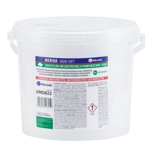 Chusteczki nasączone do dezynfekcji rąk i powierzchni MERIDA VADO SOFT, bezalkoholowe, wiadro 6 l, rolka 65 m, 260 listków