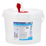 Chusteczki nasączone do czyszczenia powierzchni wodoodpornych MERIDA SUPER BŁYSK, wiadro 10 l, rolka 122,36 m, 322 listki