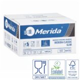 Ręczniki papierowe MERIDA CLASSIC SLIM, białe, jednowarstwowe, 3000 szt., ECOLABEL