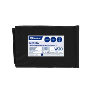 Worki na śmieci MERIDA CLASSIC, 50 x 60 cm, pojemność 35 l, paczka 50 szt., CZARNE, LDPE