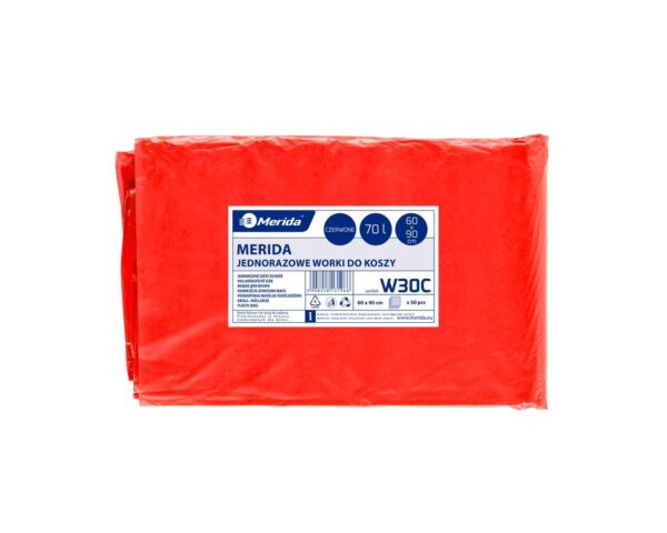 Worki na odpady medyczne MERIDA, 60 x 90 cm, pojemność 70 l, paczka 50 szt., CZERWONE, LDPE Worki na odpady medyczne MERIDA, 60 x 90 cm, pojemność 70 l, paczka 50 szt., CZERWONE, LDPE