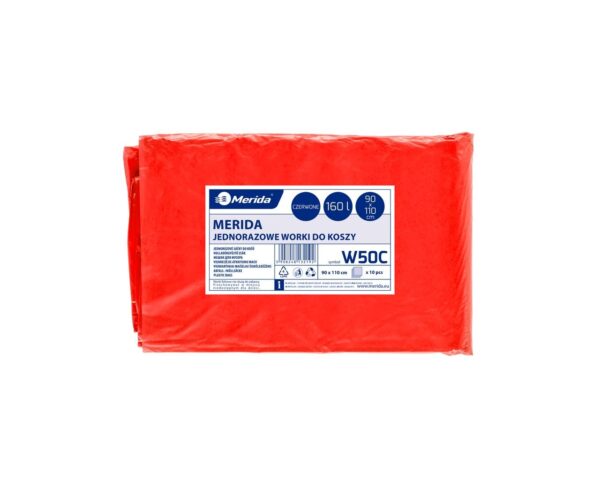 Worki na odpady medyczne MERIDA, 90 x 110 cm, pojemność 160 l, paczka 10 szt., CZERWONE, LDPE Worki na odpady medyczne MERIDA, 90 x 110 cm, pojemność 160 l, paczka 10 szt., CZERWONE, LDPE