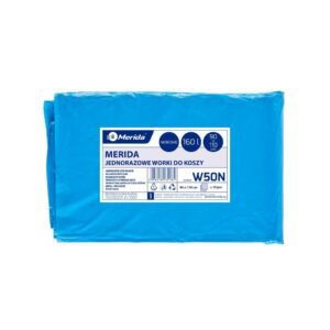 Worki na śmieci MERIDA, 90 x 110 cm, pojemność 160 l, paczka 10 szt., NIEBIESKIE, LDPE