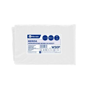 Worki na śmieci MERIDA, 90 x 110 cm, pojemność 160 l, paczka 10 szt., BEZBARWNE, LDPE