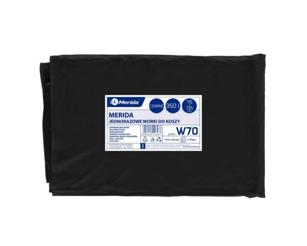 Worki na śmieci MERIDA, 115 x 135 cm, pojemność 350 l, paczka 10 szt., CZARNE, LDPE Worki na śmieci MERIDA, 115 x 135 cm, pojemność 350 l, paczka 10 szt., CZARNE, LDPE