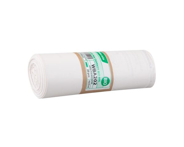 Worki na odpady BIO, 70 x 70 cm, pojemność 60 l, rolka 20 sztuk, BIAŁE, materiał biodegradowalny i kompostowalny Worki na odpady BIO, 70 x 70 cm, pojemność 60 l, rolka 20 sztuk, BIAŁE, materiał biodegradowalny i kompostowalny