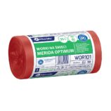Worki na odpady medyczne 35 l, MERIDA OPTIMUM BLUE ANGEL, czerwone, 50x60, rolka 50 szt.
