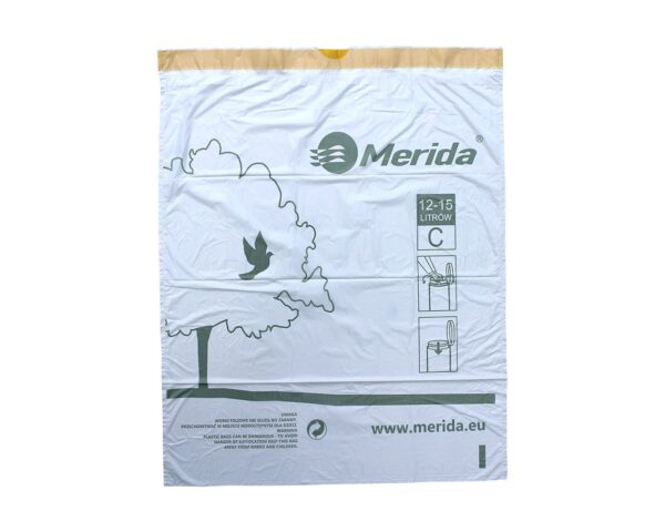 Worki na śmieci z taśmą ściągającą, zapachowe MERIDA TOP, pojemność 12-15 l, rolka 20 szt., BIAŁE, HDPE Worki na śmieci z taśmą ściągającą, zapachowe MERIDA TOP, pojemność 12-15 l, rolka 20 szt., BIAŁE, HDPE