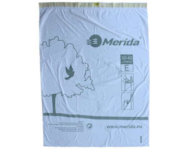 Worki na śmieci z taśmą ściągającą, zapachowe MERIDA TOP, pojemność 30-40 l, rolka 12 szt., BIAŁE, HDPE/LDPE Worki na śmieci z taśmą ściągającą, zapachowe MERIDA TOP, pojemność 30-40 l, rolka 12 szt., BIAŁE, HDPE/LDPE