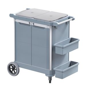 Wózek serwisowy do sprzątania kuwetowy, MERIDA OPERA, 2 x kuweta 13 l, 2 szuflady wewnętrzne 20 l I 40 l, 3 x wiadro 7 l, 2 x uchwyt na worek 35 l