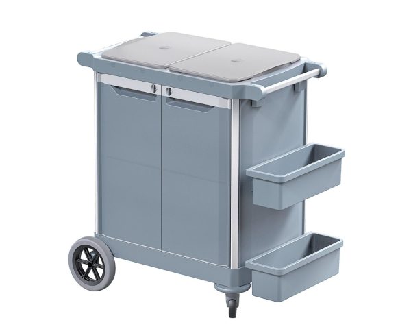 Wózek serwisowy do sprzątania kuwetowy, MERIDA OPERA, 2 x kuweta 13 l, 2 szuflady wewnętrzne 20 l I 40 l, 3 x wiadro 7 l, 2 x uchwyt na worek 35 l Wózek serwisowy do sprzątania kuwetowy, MERIDA OPERA, 2 x kuweta 13 l, 2 szuflady wewnętrzne 20 l I 40 l, 3 x wiadro 7 l, 2 x uchwyt na worek 35 l